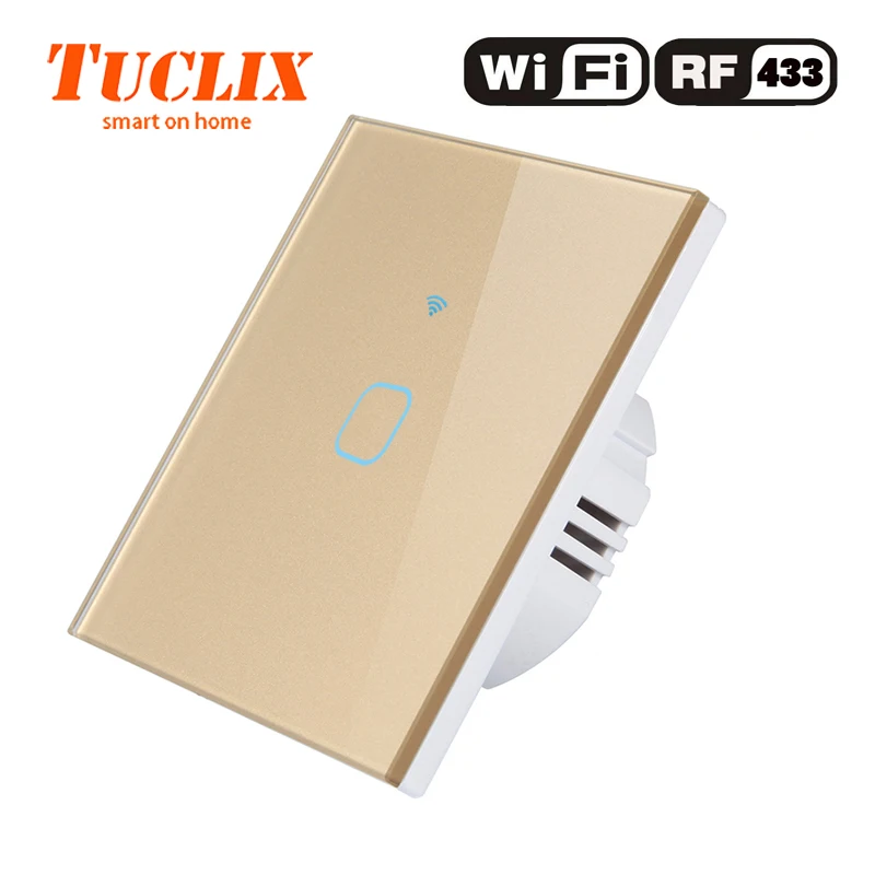 TUCLIX EU/UK настенный светильник с Wi-Fi, 1 комплект, 1 способ, 110-240 В, Кристальное стекло, панельный переключатель, водонепроницаемый, с сенсорным управлением