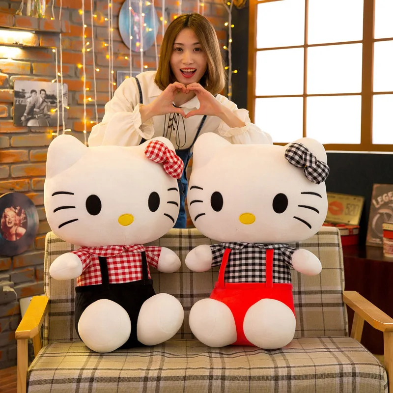 

Plush Toys KT Cat Plush Toy Doll Pillow Plaid Couples KT Cat