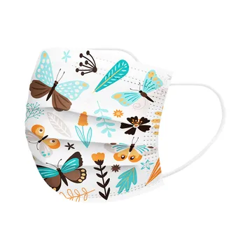 

100pc Adult's Kids Masks Christmas Butterfly Printed Party Disposable Protective Face Masks Breathable Masks Protection Маски