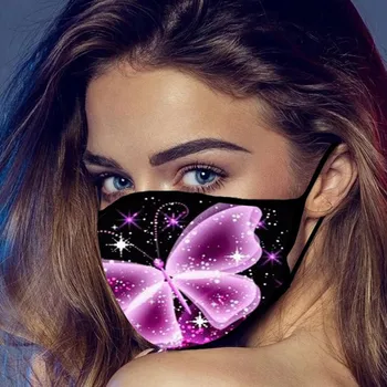 

Butterfly Print Masks Unisex Washable and Reusable Mouth Face Warm Windproof Face Mask Product cotton mascarillas lavables