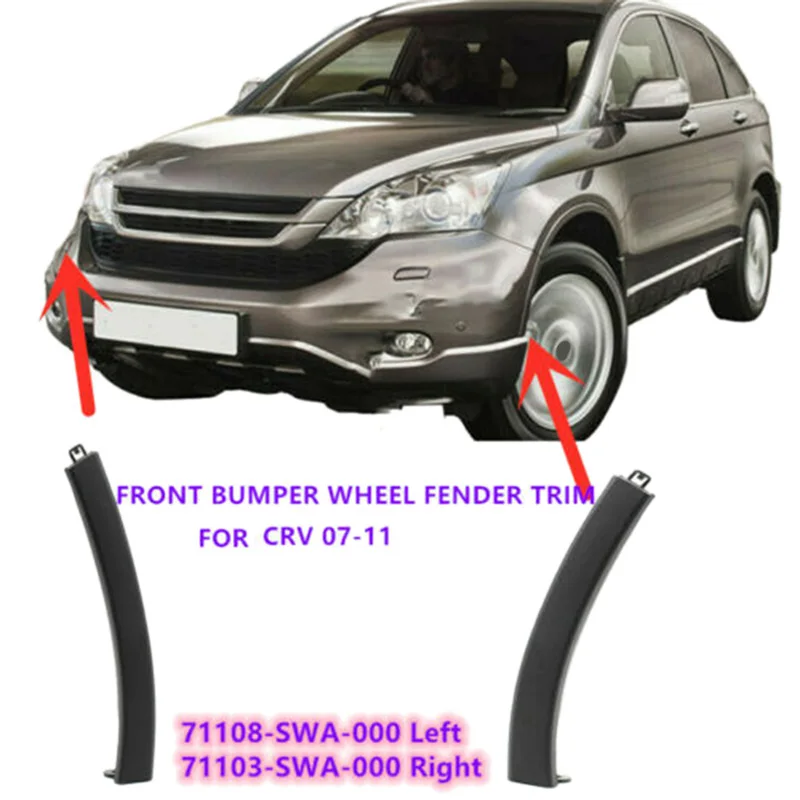 2 шт передний бампер колеса крыло молдинг отделка для Honda CRV 2007-2011 71108-SWA-000 71103-SWA-000