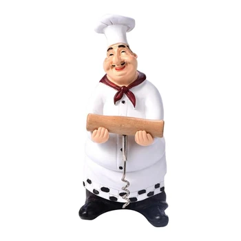 

Retro Chef Model Ornaments Resin Crafts Mini Chef Figurines White Top Hat Cook Home Kitchen Restaurant Bar Coffee Decor