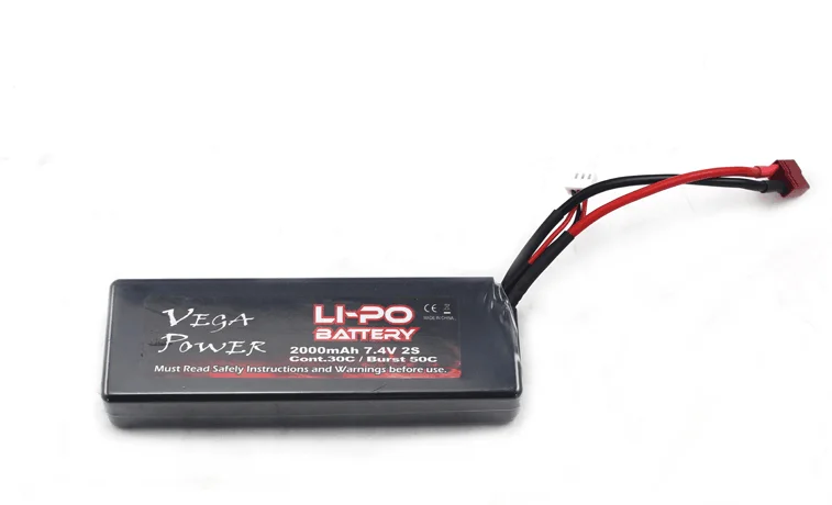 Литий-полимерный аккумулятор Himoto Racing 1/10 (7 4 В 2000 мАч 2S 25C) w/ T Plug LP7420T | Игрушки и