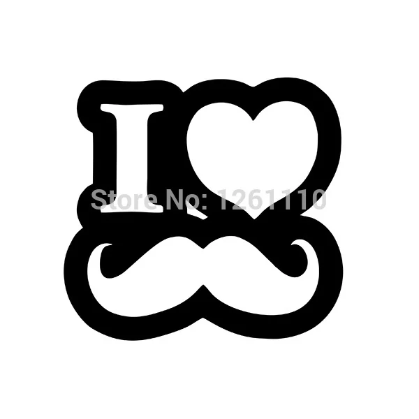 () Наклейки на окна I LOVE MUSTACHES Забавный бампер окно JDM Настенный Шкафчик для