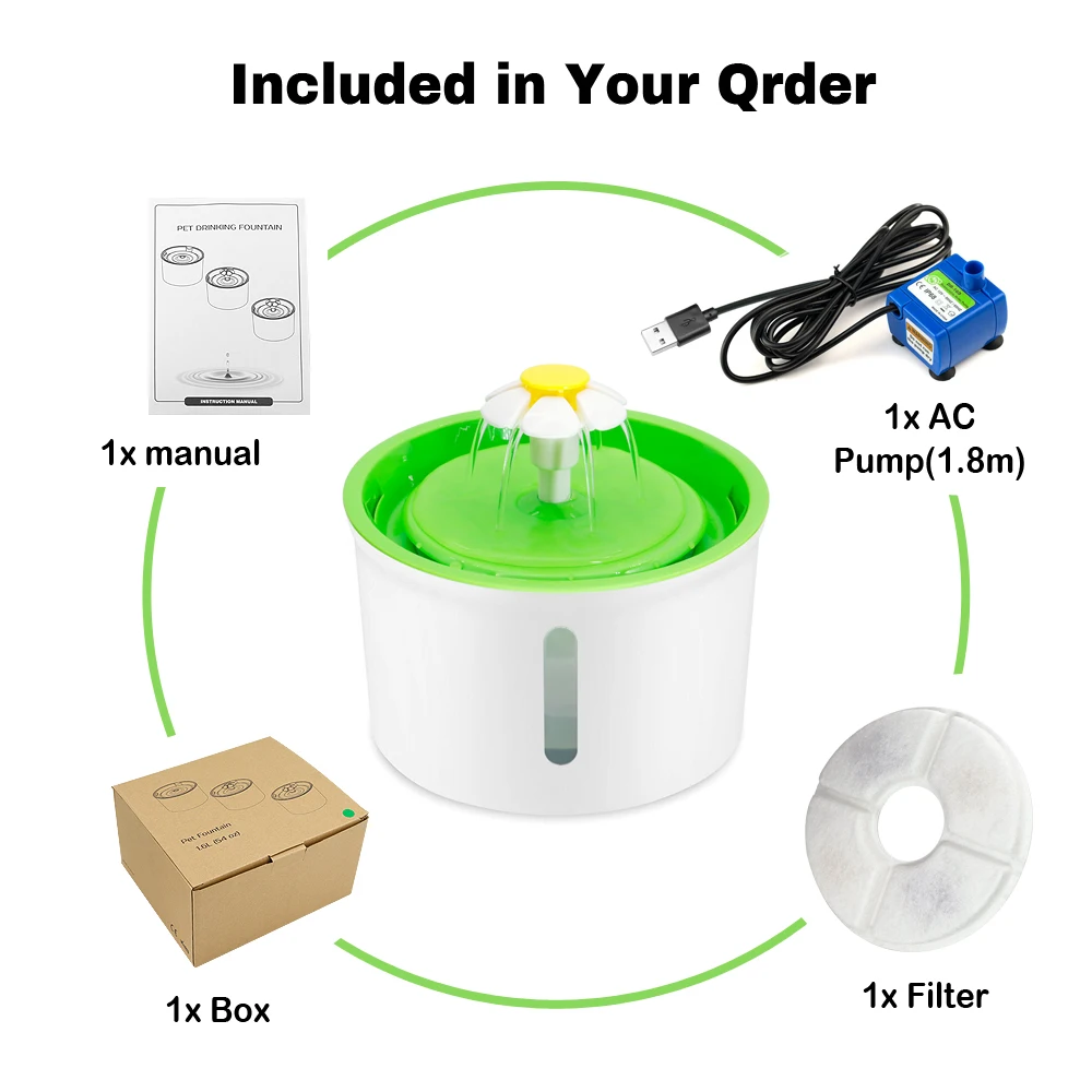 Title 6, 1.6L Automatic Cat Dog Water Fountain Electric ...