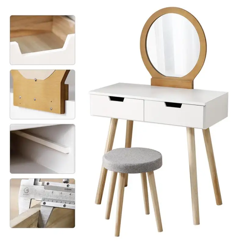 Простой комод настольное зеркало со стулом туалетный столик стул для макияжа