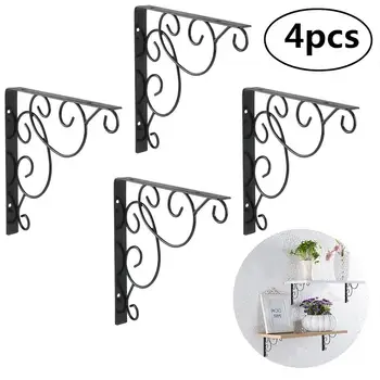 

4pcs Shelf Brackets Iron Wall Mount Space Saving DIY Open Shelving Decorative Corner Joint Angle Bracket