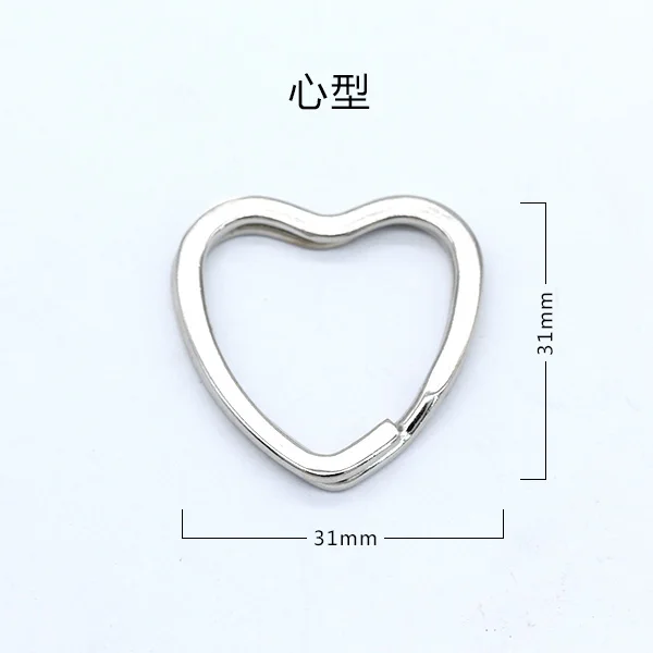 heart 10p петля, открытые крючки, брелок для ключей, разделенное кольцо, брелок для ключей, застежки, разъемы, отверстие, крышка для изготовления ювелирных изделий - Цвет: heart