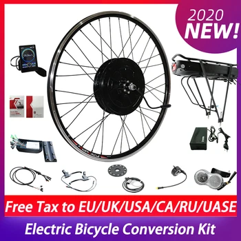 

Electric Bicycle Conversion Kit 48V 500W Front&Rear Hub Motor 20/26-700C Wheel For E-bike 10-21AH Ebike Battery with Rear Rack