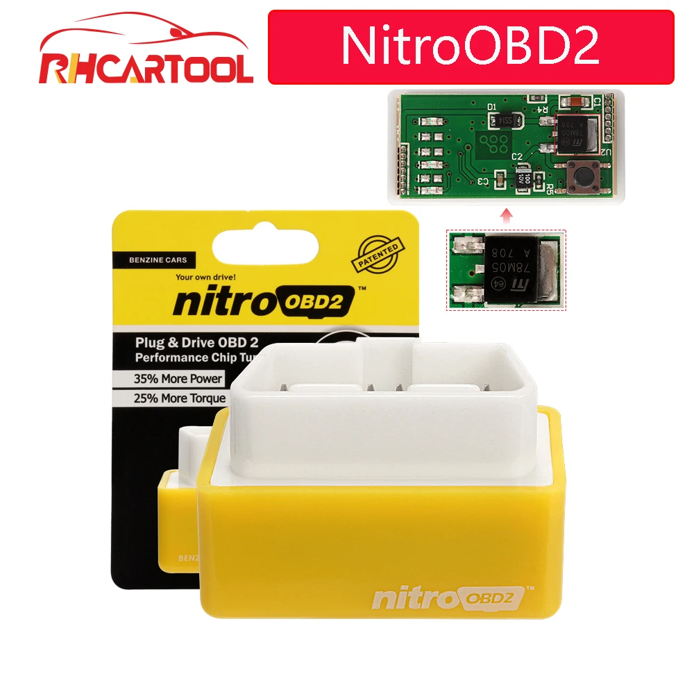 

Diagnostic tool NitroOBD2 Full Chip Tuning Box For Benzine Diesel Cars Nitro OBD2 Plug&Drive OBDII Interface With Retail Box