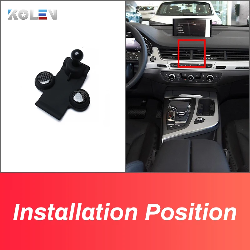 Car Mobile Phone Holder For Audi Q7 2016 2017 2018 Gravity Stand GPS Special Mount Support Navigation Bracket Accessories