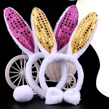

Party Event Adult Sequins Not Shine Rabbit Ears Headband Rabbit Girl Headdress Concert Birthday Party Event Scene Props