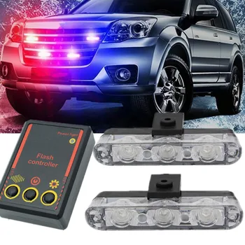 

2x3LED Car Truck Emergency Light Flashing Firemen Lights 2*3 Led Car-Styling Ambulance Police Light Strobe Warning Light DC 12V