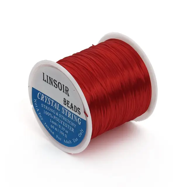 393inch/Roll Strong Elastic Crystal Beading Cord 1mm for Bracelets Stretch Thread String Necklace DIY Jewelry Making Cords Line red