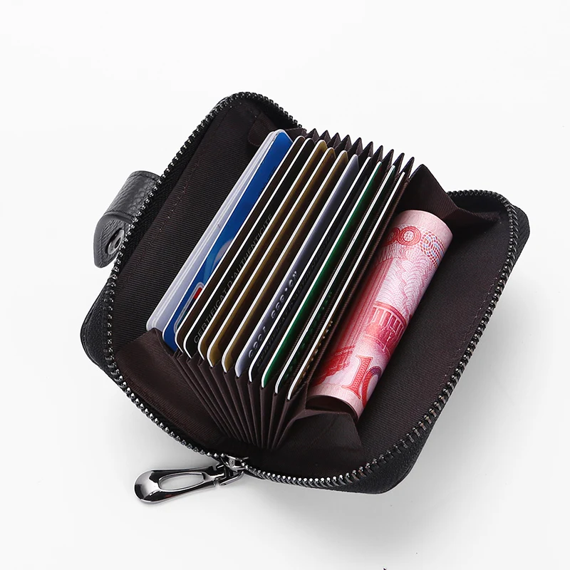 New Unisex Credit Card Holder Leather Women Men Small Mini Hasp Clutch ID Credit Card Business Coin Money Holder Bag