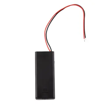 

New 2 * AAA Battery Storage Case Box Holder for 2pcs AAA Batteries with ON/OFF Switch & Wire Leads Black