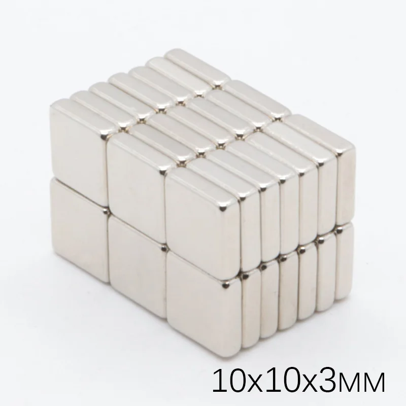 100 шт. N35 10x10x3 мм квадратный магнит неодимовый постоянногоо действия супер мощный