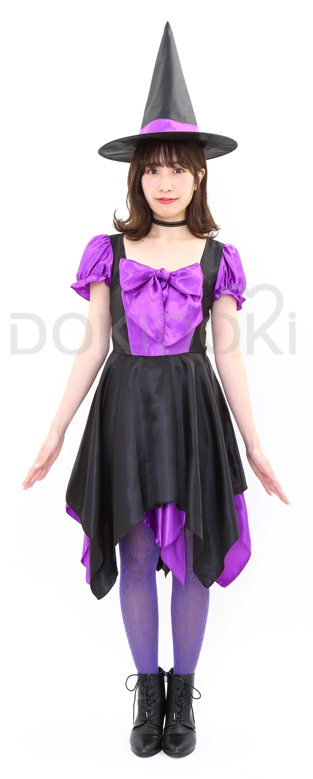 DokiDoki Хэллоуин Косплей Костюм женский милый фиолетовый ведьма платье Хэллоуин косплей Женский костюм платье ведьмы
