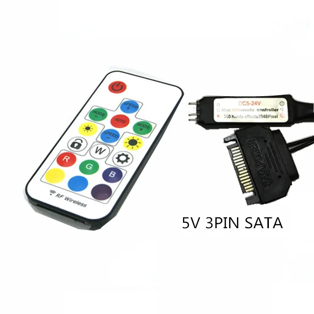 Комплект освещения, Molex 4D поворота 5V 3pin ARGB контроллер Применение для кронштейн вентилятор водяной барьер или Другое 5V 3PIN argb огни - Цвет лезвия: SATA Controller