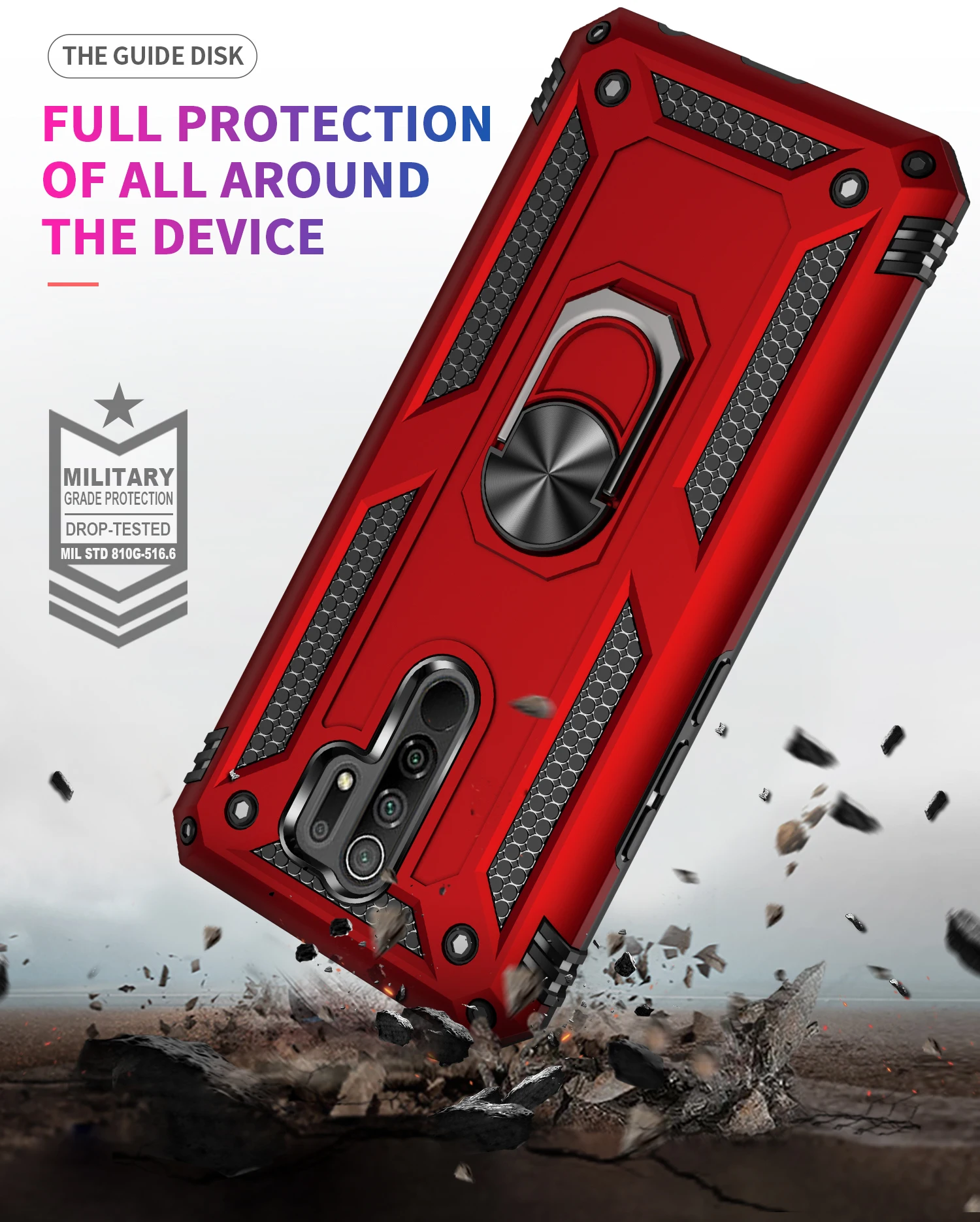 For Xiaomi Redmi 8 8A Note 8 Pro 8T Shockproof Armor Magnetic Metal Ring Stand Bumper  Phone Case Back Cover For  Redmi 9 9A 9C