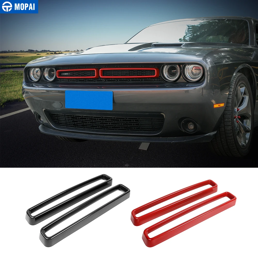 

MOPAI Car Stickers for Dodge Challenger 2015+ Car Grille Air conditioning Vent Decoration Cover for Dodge Challenger 2015+