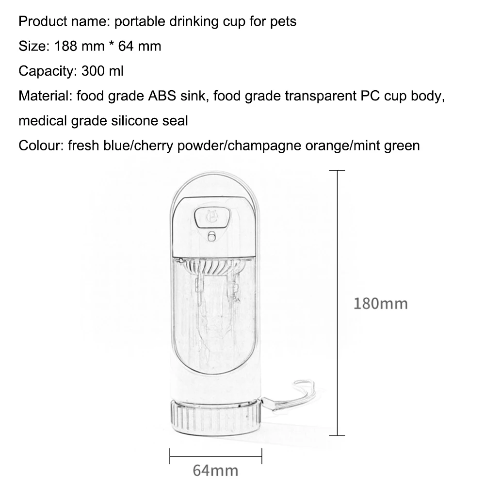 Портативная телескопическая бутылка для воды для собак, дорожная миска для воды для собак, чашка для питья кошек, диспенсер для воды для собак, товары для домашних животных 5