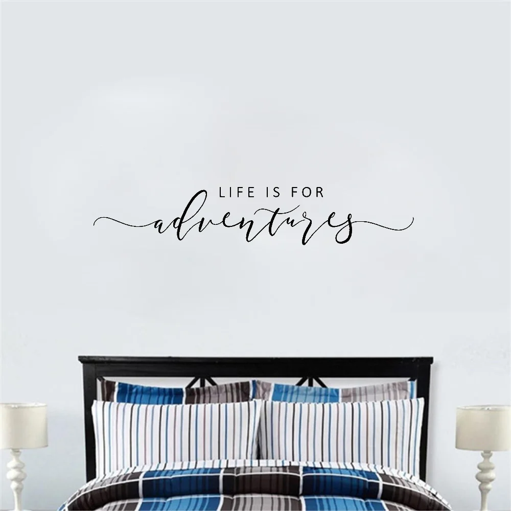 Настенная Наклейка с надписью Life is for adventures Наклейка на стену цитата вдохновляющая виниловая настенная декорация цитаты украшение для путешествия