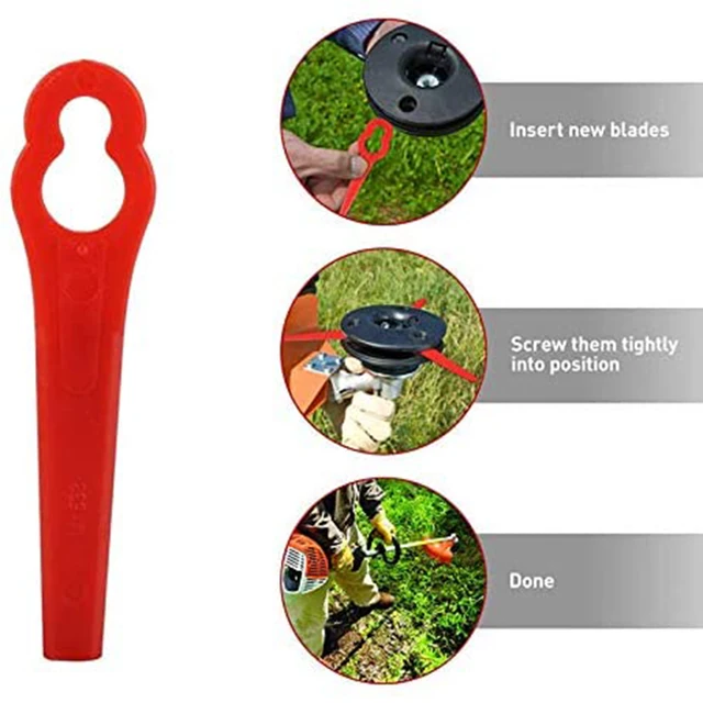 100-400pcs Plastic Lawn Mower Brush Cutter Blades Replacement Garden Trimmer Replacement Parts Garden Power Tools Accessories 5