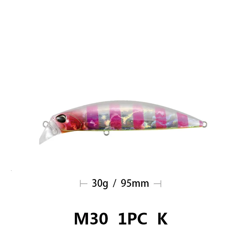 K Приманка для рыбалки Minnow 95 мм/30 г плавающая искусственная жесткая Приманка для окуня воблер, щука тали с тройным крюком - Цвет: K