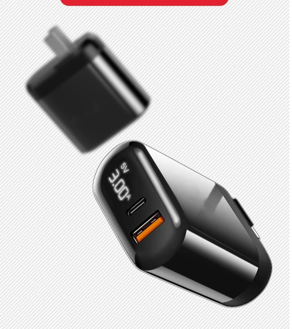 SeenDa 18 Вт USB C PD зарядное устройство для iPhone 11 Pro Max Xs type C PD 3,0 зарядное устройство для мобильного телефона светодиодный дисплей type-c PD USB зарядное устройство