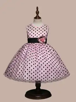 

New Arrival 2019 Princess Summer Girl Dress Classic White Black Polka Dots Children Dancing Dresses For Girls vestido infantil