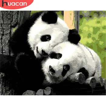 

HUACAN Painting By Number Panda Drawing On Canvas HandPainted Painting Art Gift DIY Pictures By Number Animal Kits Home Decor