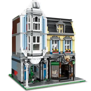 

Creator Expert Bookstore MOC Architecture Building Blocks Technic City Street European Houses Bricks Gift for Kids