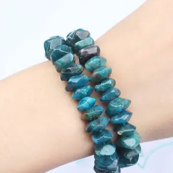 

AAA Irregular Blue Apatite Beads Natural Stone 6x11mm Loose Gems Beads for Jewelry Making DIY Bracelet Accessories 7.5''