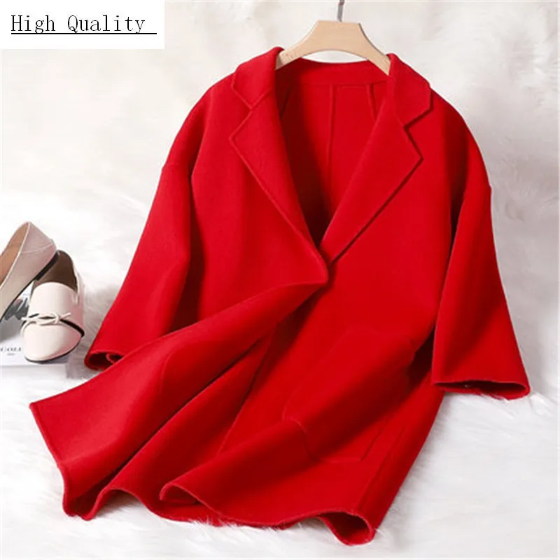 

Winter Coat Women 2020 100% Wool Jacket Autumn Double-faced Cashmere Coats Ladies Spring Long Tops Casaco Feminino LWL837
