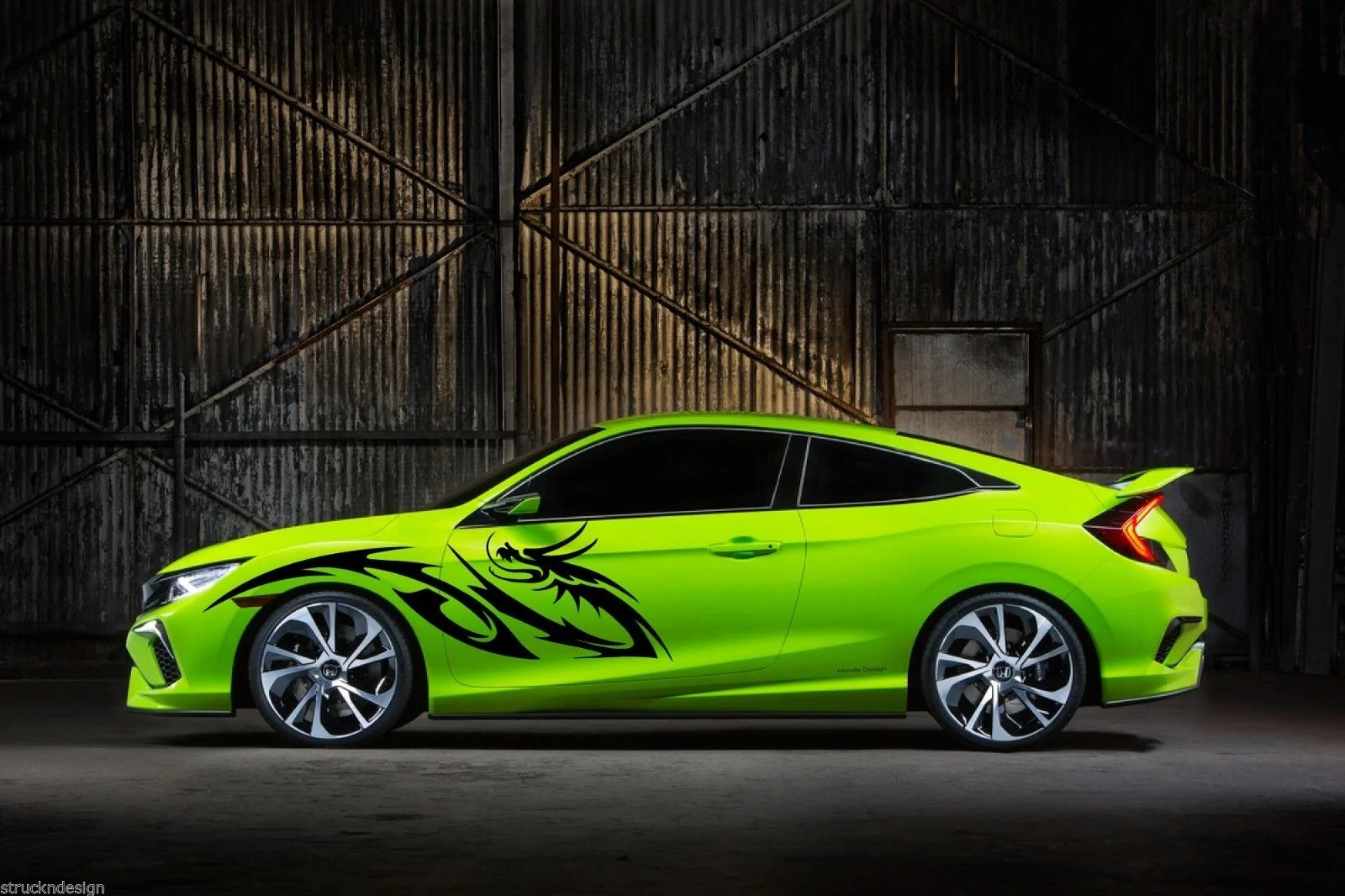 Для 2x Civic Dragon Tribal виниловая наклейка капот автомобиль Фургон Грузовик автомобиль внедорожник светоотражающий автомобильный Стайлинг