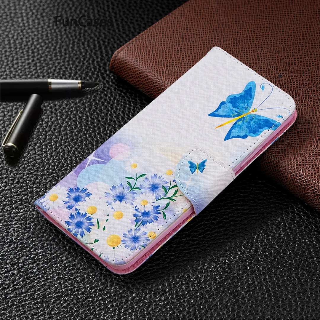 

Leaves Cases For Xiaomi funda Redmi 9 Feather PU Leather Wallet Book Phone Cover sFor Aksesuar Xiaomi Redmi estuche 9 Hongmi