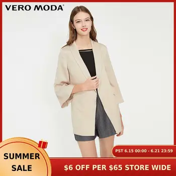 

Vero Moda Women's Minimalist 3/4 Sleeves Waist Belt Lapel Blazer | 319208506