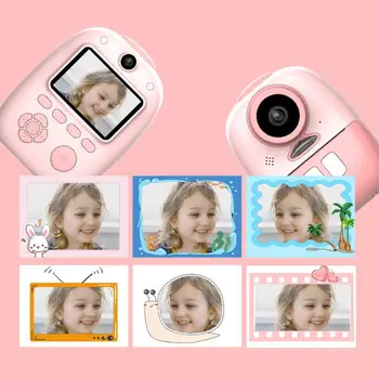 

Cartoon Portable Kids Mini Digital Camera Automatically Print Photo 2inch Screen N1HB