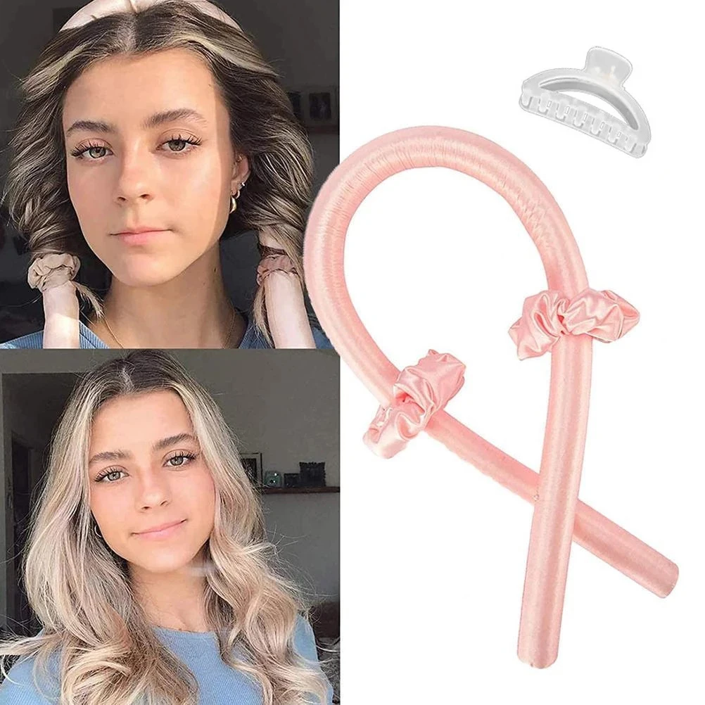 Heatless Curling Rod Headband No Heat Curls Ribbon Hair Rollers Lazy