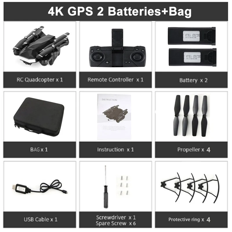 2.4G GPS 4K 2Battery KEELEAD C53 gps Дрон 4K 5G wifi FPV двойная камера дроны профессиональный оптический поток без потери режим gps складной Радиоуправляемый квадрокоптер Дрон - Цвет: 2.4G GPS 4K 2Battery