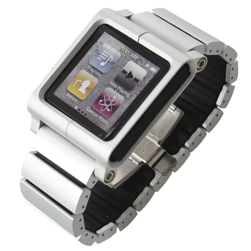 

New Aluminium Watch Straps Multi Touch Replacement For iPod Nano 6th New Color: Silver