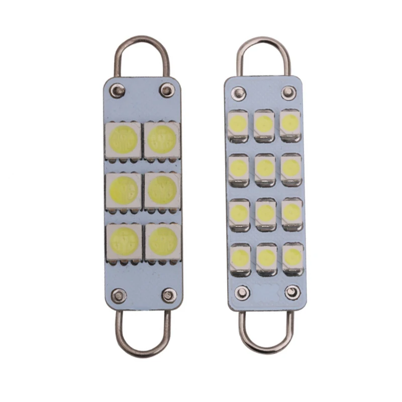 10pcs Festoon C5W Car LED 44mm 12SMD 5SMD Rigid Loop Interior Light Auto Door Bulbs Dome Lamp Bulb White DC12V | Автомобили и