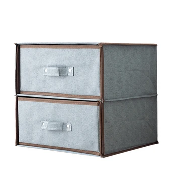 

Double Layer Underwear Storage Box Drawer Fabric Underwear Storage Box Household Storage Cabinet Box Clothes Wardrobe Organizer