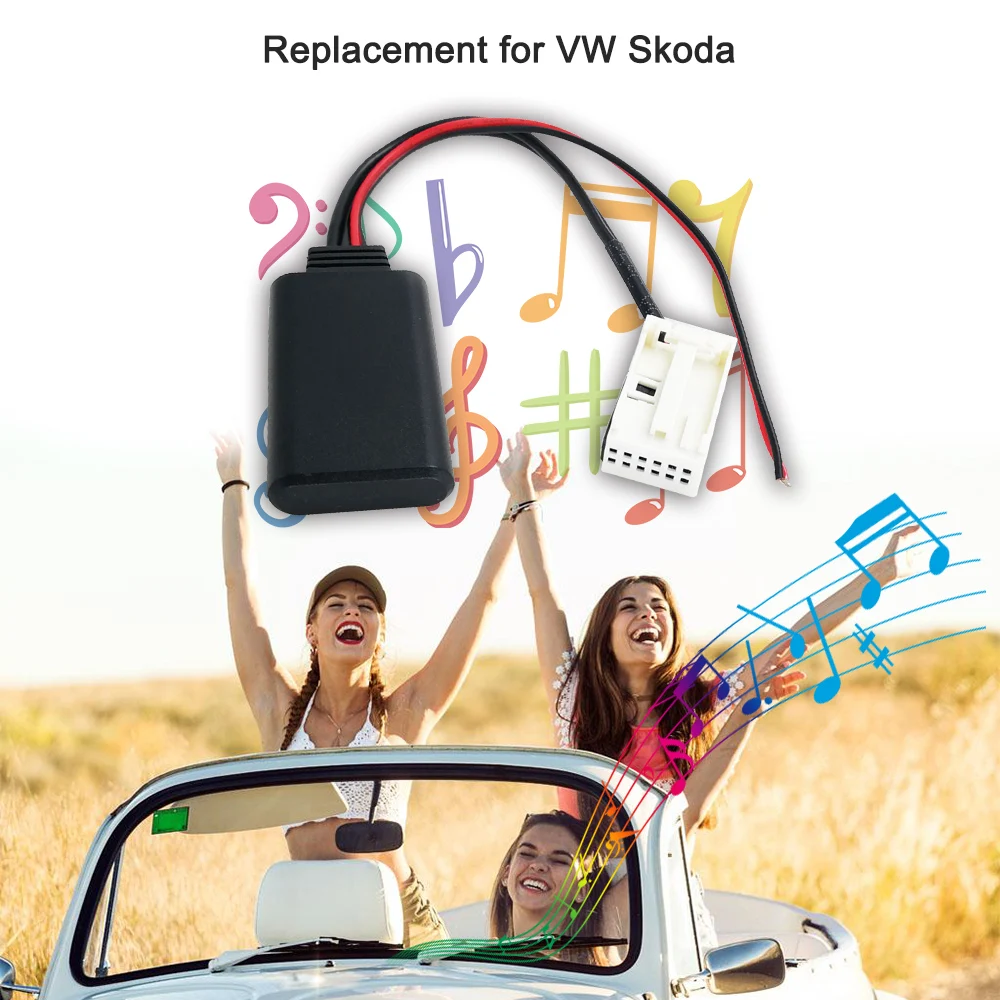 Автомобильный AUX-in аудио адаптер беспроводной BT модуль 12pin разъем Замена для VW Skoda