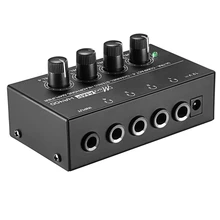 Eu Plug Ha400 Ultra Compact 4 Channels Mini Audio Stereo Headphone Amplifier With Power Adapter Black