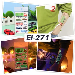 Engineering Car Luminous Tattoo Temporary Children Waterproof Arm Leg Body Art Luminous Disposable Flash Fake Tattoo