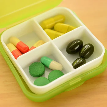 

Portable Convenient 4 Slot Medicine Case Organizer Plastic Pill Drug Boxes Container Compartment Medicine Tablet Holder