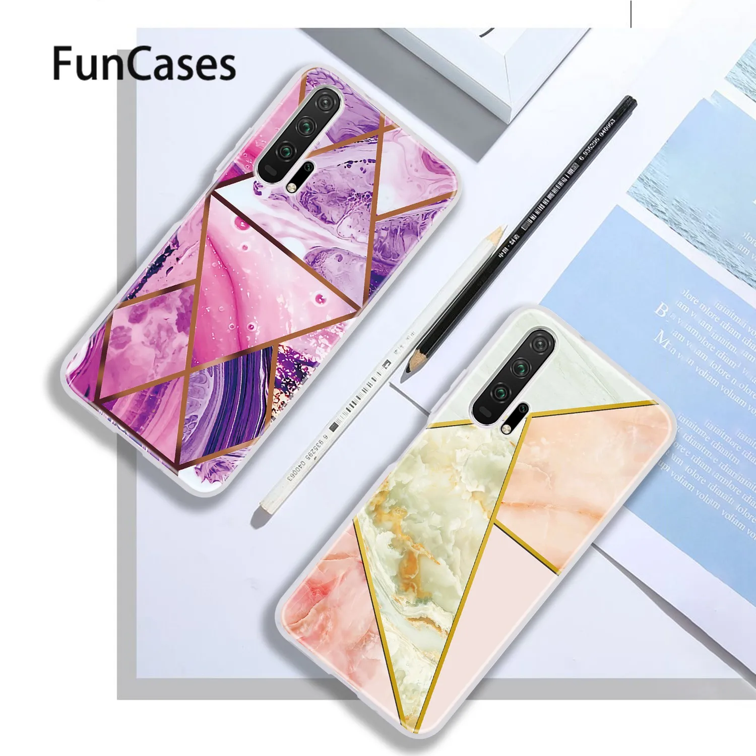 Cute Wallet Phone Cases For telefoon Huawei Honor 20i Geometric sFor coque 20 Pro Lite 20S Hoesje Soft Case | Мобильные телефоны и
