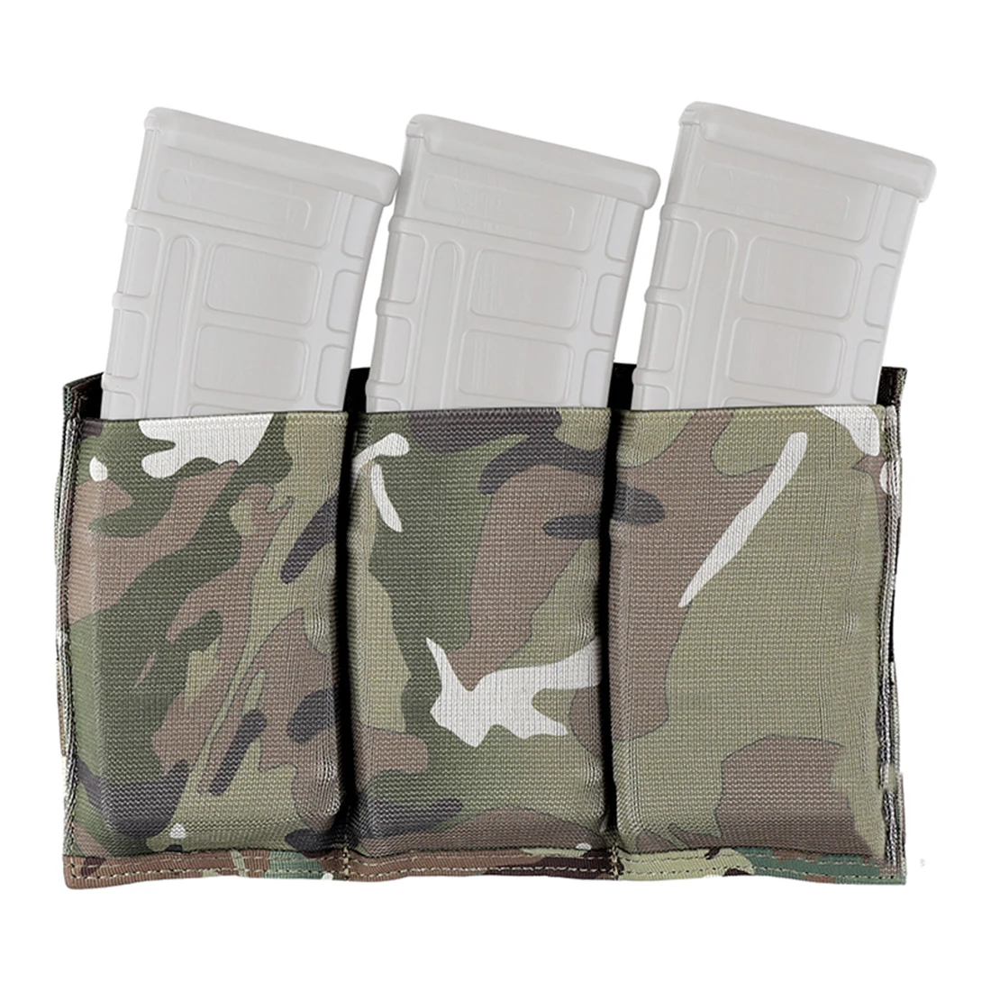 KRYDEX Tactical Triple 5.56 Magazine Mag Pouch Elastic Open Top MOLLE Webbing 